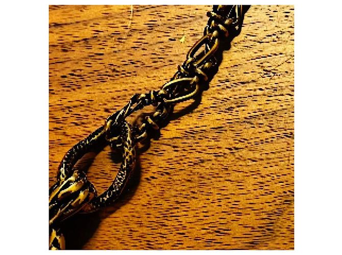 Collana a serpente in vetro opaco autentica Alexander McQueen Runway Gold hardware - vista 6