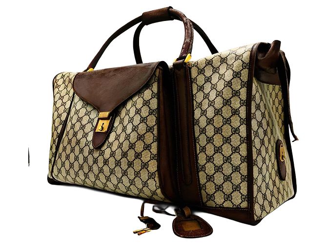 Borsa da viaggio grande Archive Special Order di Gucci Beige - vista 3