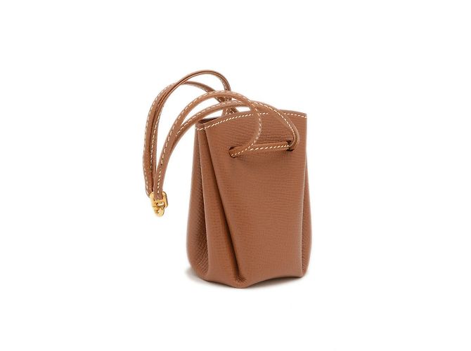 Hermès Pochette Hermes Vespa en cuir de Courchevel Doré - vue 2