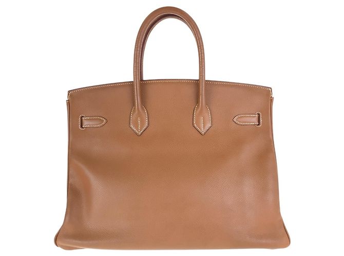 Hermès Vintage Birkin 35 Handtasche Braun Golden - Ansicht 2