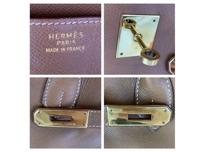Hermès Vintage Birkin 35 Handtasche Braun Golden - Ansicht 5
