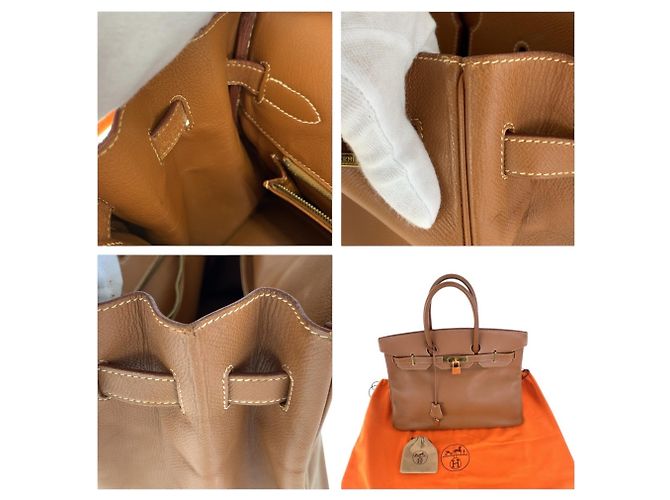 Hermès Vintage Birkin 35 Handtasche Braun Golden - Ansicht 7