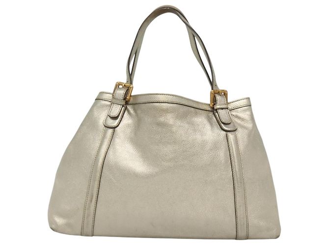 GUCCI Interlocking Tote Bag Leder Gold 162094 Auth KD453 Golden - Ansicht 2
