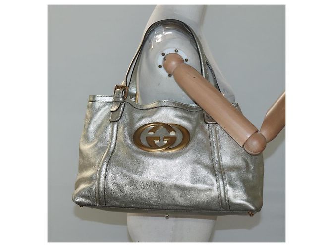 GUCCI Interlocking Tote Bag Leder Gold 162094 Auth KD453 Golden - Ansicht 20