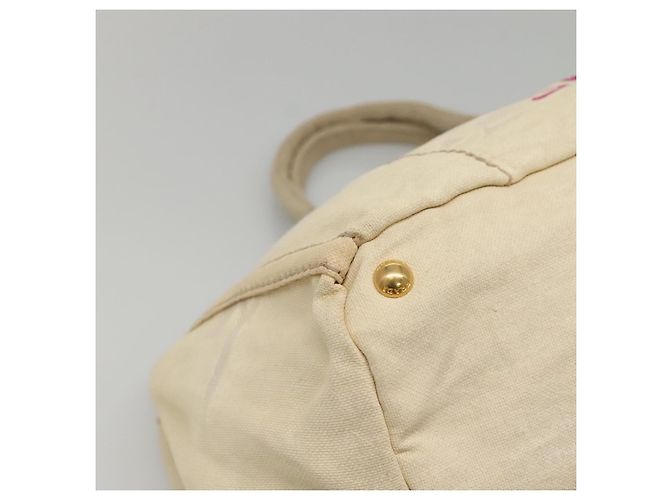 PRADA Canapa GM Borsa a mano in tela bianca oro Auth bs24371 Bianco D'oro - vista 14