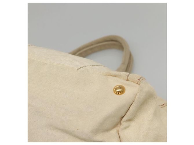 PRADA Canapa GM Borsa a mano in tela bianca oro Auth bs24371 Bianco D'oro - vista 15