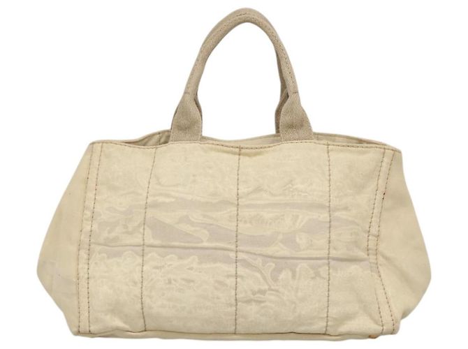 PRADA Canapa GM Borsa a mano in tela bianca oro Auth bs24371 Bianco D'oro - vista 2