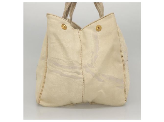 PRADA Canapa GM Borsa a mano in tela bianca oro Auth bs24371 Bianco D'oro - vista 4