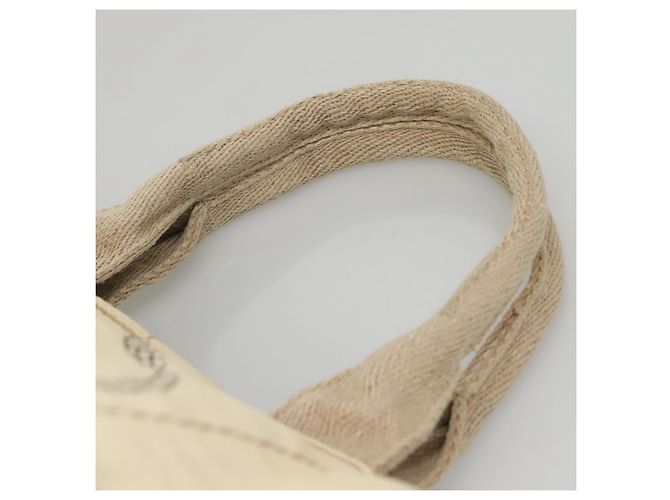 PRADA Canapa GM Borsa a mano in tela bianca oro Auth bs24371 Bianco D'oro - vista 8