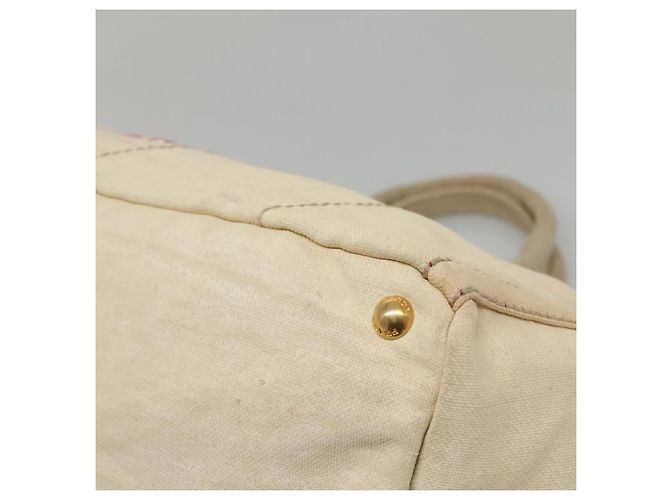 PRADA Canapa GM Borsa a mano in tela bianca oro Auth bs24371 Bianco D'oro - vista 9