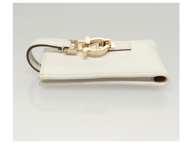 Pochette in pelle Gancini Salvatore Ferragamo bianca Auth KD566 Bianco - vista 4