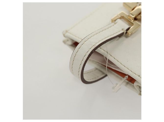 Pochette in pelle Gancini Salvatore Ferragamo bianca Auth KD566 Bianco - vista 7
