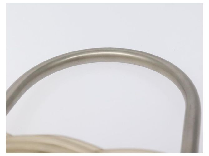 Borsa a mano Gancini in vinile trasparente argento Auth BD1554 di Salvatore Ferragamo - vista 14