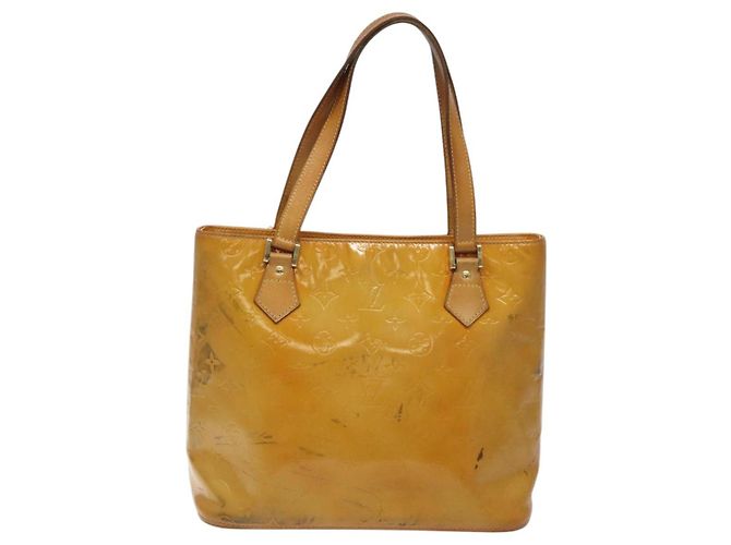 LOUIS VUITTON Monogram Vernis Bolsa de Mano Houston Beige M91004 LV Auth KD482 - vista 13