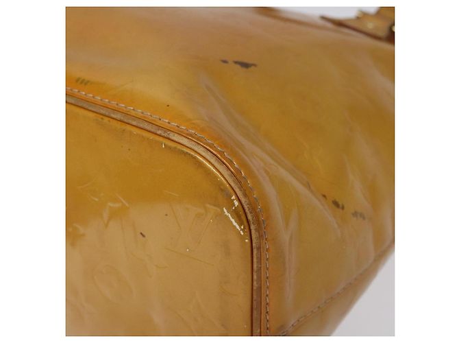 LOUIS VUITTON Monogram Vernis Bolsa de Mano Houston Beige M91004 LV Auth KD482 - vista 15