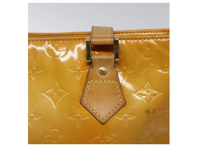 LOUIS VUITTON Monogram Vernis Bolsa de Mano Houston Beige M91004 LV Auth KD482 - vista 18