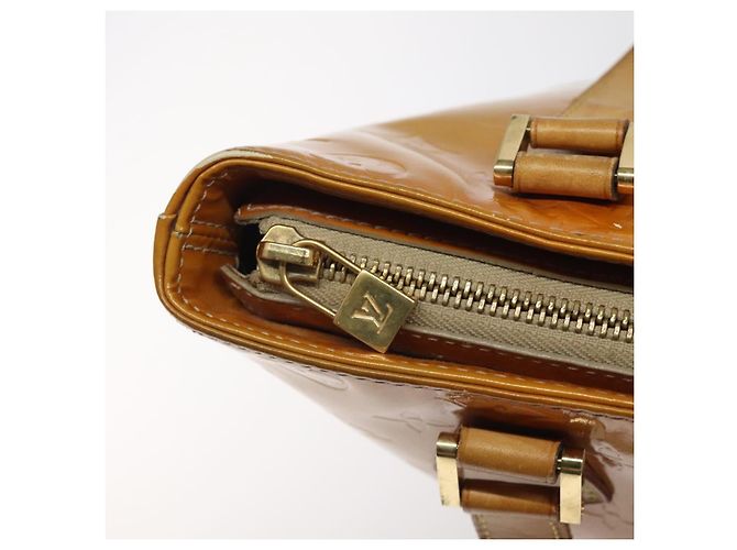 LOUIS VUITTON Monogram Vernis Bolsa de Mano Houston Beige M91004 LV Auth KD482 - vista 19