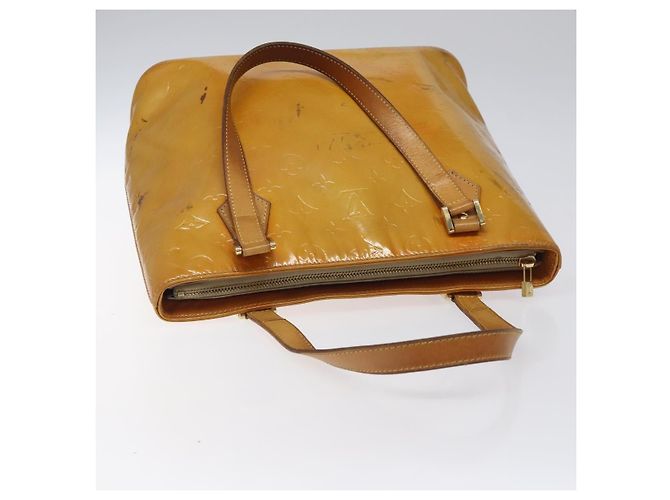 LOUIS VUITTON Monogram Vernis Bolsa de Mano Houston Beige M91004 LV Auth KD482 - vista 6