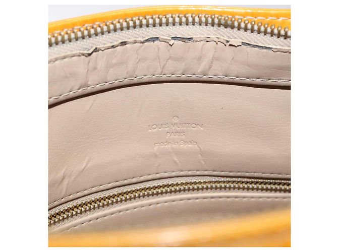 LOUIS VUITTON Monogram Vernis Bolsa de Mano Houston Beige M91004 LV Auth KD482 - vista 9