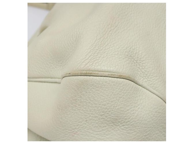 Borsa a Spalla Gancini in Pelle Bianca Argento Auth KD545 di Salvatore Ferragamo Bianco - vista 16