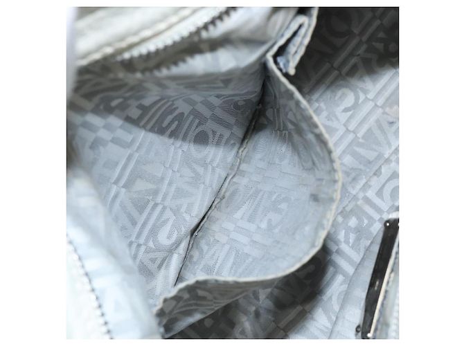 Borsa a Spalla Gancini in Pelle Bianca Argento Auth KD545 di Salvatore Ferragamo Bianco - vista 24