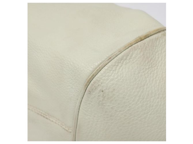 Borsa a Spalla Gancini in Pelle Bianca Argento Auth KD545 di Salvatore Ferragamo Bianco - vista 9