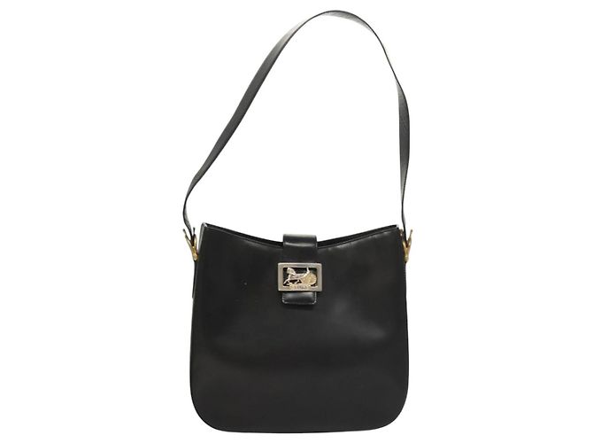 Céline Borsa a Spalla CELINE in Pelle Nera Oro Auth MX169 Nero D'oro - vista 13