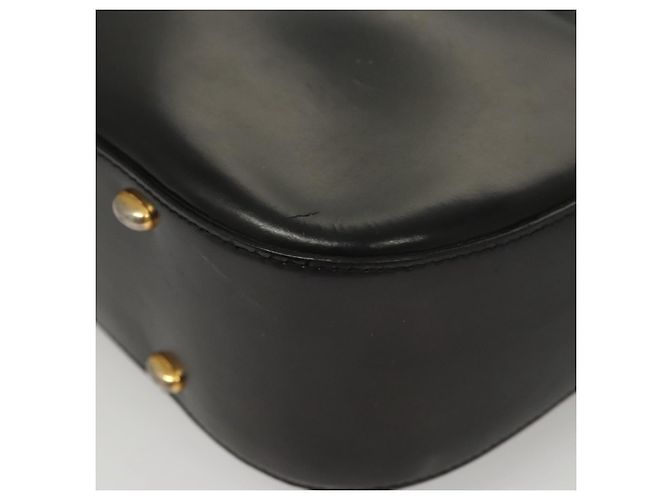 Céline Borsa a Spalla CELINE in Pelle Nera Oro Auth MX169 Nero D'oro - vista 15