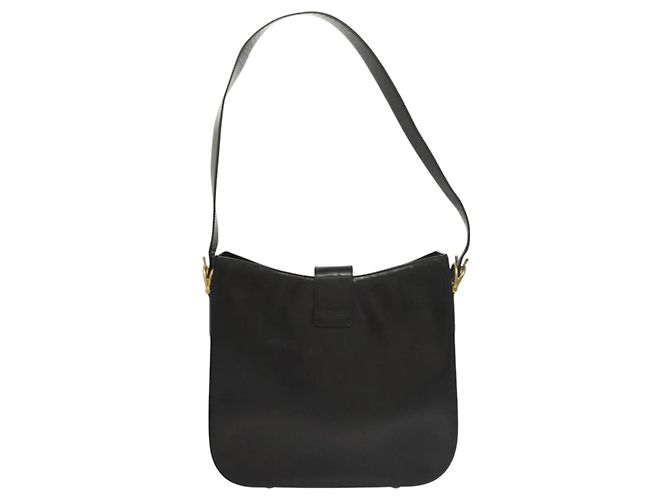 Céline Borsa a Spalla CELINE in Pelle Nera Oro Auth MX169 Nero D'oro - vista 2
