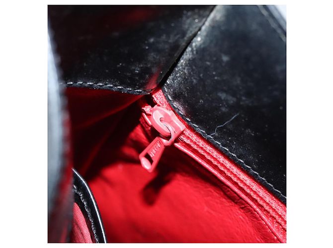 Céline Borsa a Spalla CELINE in Pelle Nera Oro Auth MX169 Nero D'oro - vista 20
