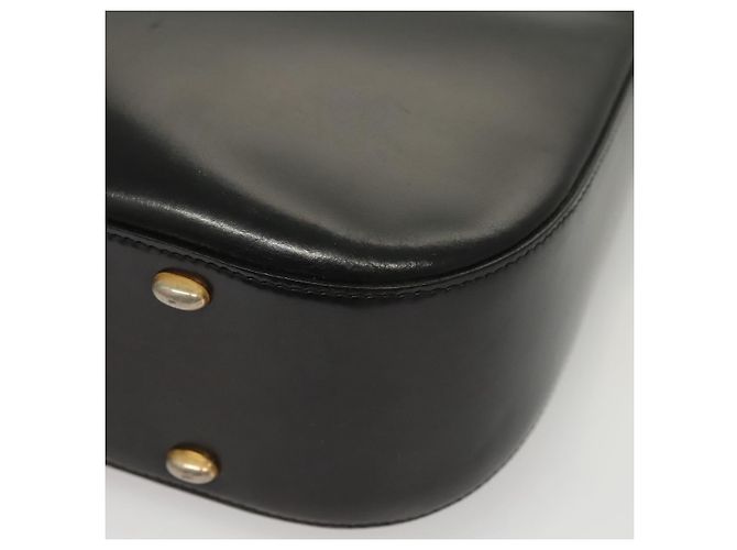 Céline Borsa a Spalla CELINE in Pelle Nera Oro Auth MX169 Nero D'oro - vista 9