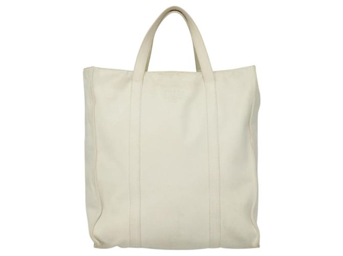PRADA Borsa a mano in pelle bianca Auth 117223 Bianco - vista 13