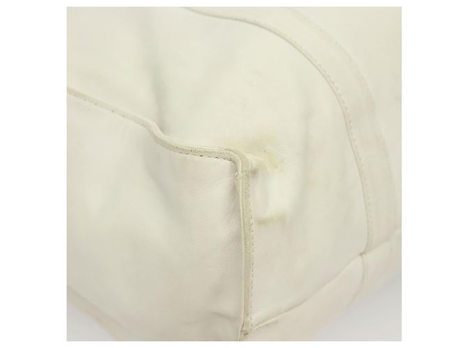 PRADA Borsa a mano in pelle bianca Auth 117223 Bianco - vista 15