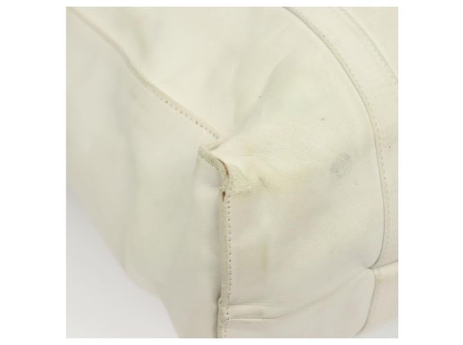 PRADA Borsa a mano in pelle bianca Auth 117223 Bianco - vista 17