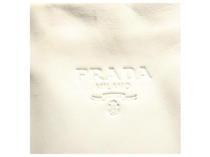 PRADA Borsa a mano in pelle bianca Auth 117223 Bianco - vista 18