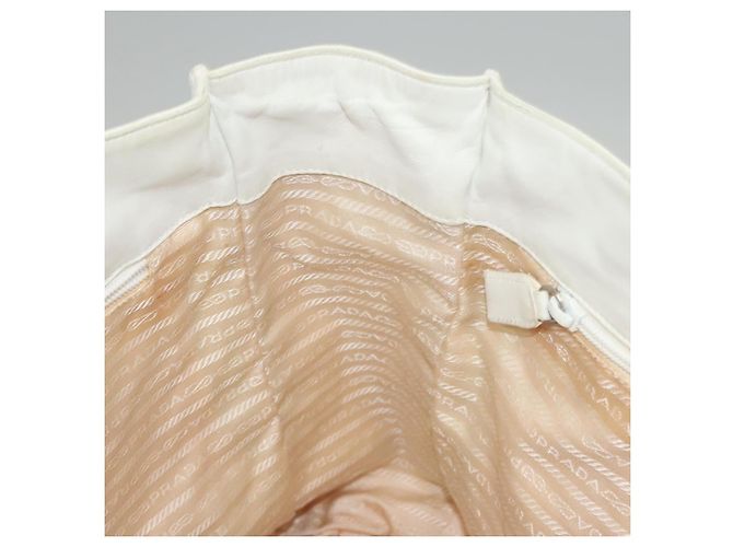 PRADA Borsa a mano in pelle bianca Auth 117223 Bianco - vista 21