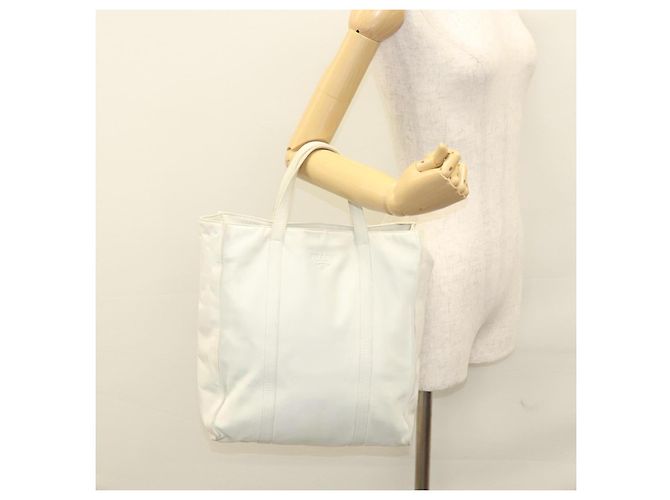PRADA Borsa a mano in pelle bianca Auth 117223 Bianco - vista 26
