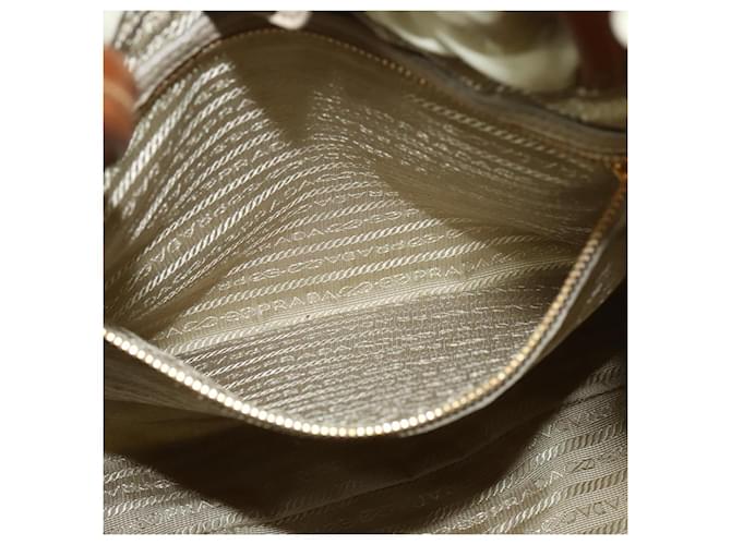 Borsa a Spalla PRADA Nylon Beige Oro Auth MX164 D'oro - vista 20