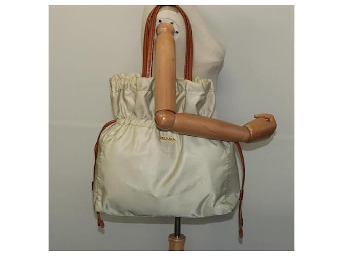 Borsa a Spalla PRADA Nylon Beige Oro Auth MX164 D'oro - vista 21
