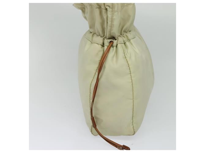 Borsa a Spalla PRADA Nylon Beige Oro Auth MX164 D'oro - vista 3
