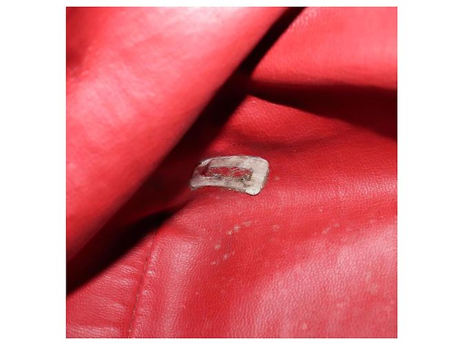 CHANEL Borsa a Spalla Matelassé Catena Pelle di Agnello Rossa Oro CC Auth KD284 Rosso D'oro - vista 12