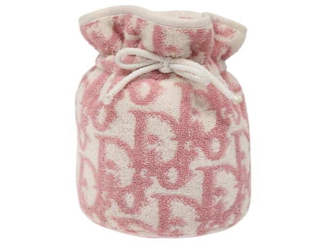Christian Dior Trotter Canvas Pouch Pile Pink Auth BD1717 - view 13