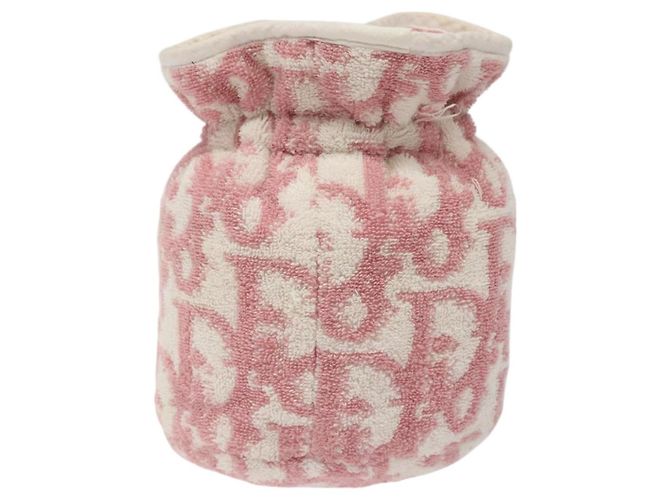 Christian Dior Trotter Canvas Pouch Pile Pink Auth BD1717 - view 2
