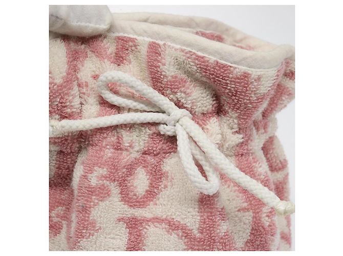 Christian Dior Trotter Canvas Pouch Pile Pink Auth BD1717 - view 8