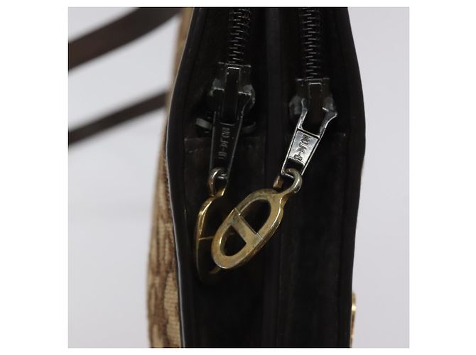 Borsa a spalla in tela Trotter Christian Dior marrone oro Auth ep8530 D'oro - vista 10