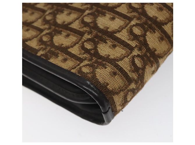 Borsa a spalla in tela Trotter Christian Dior marrone oro Auth ep8530 D'oro - vista 16