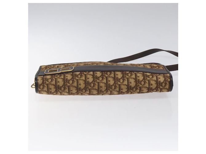 Borsa a spalla in tela Trotter Christian Dior marrone oro Auth ep8530 D'oro - vista 5