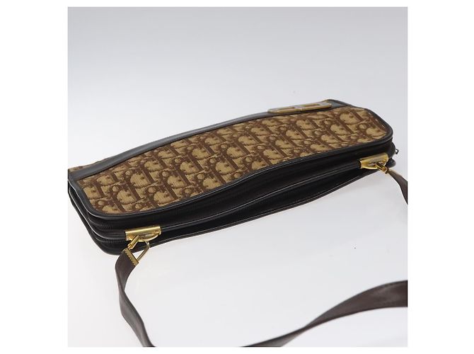 Borsa a spalla in tela Trotter Christian Dior marrone oro Auth ep8530 D'oro - vista 6