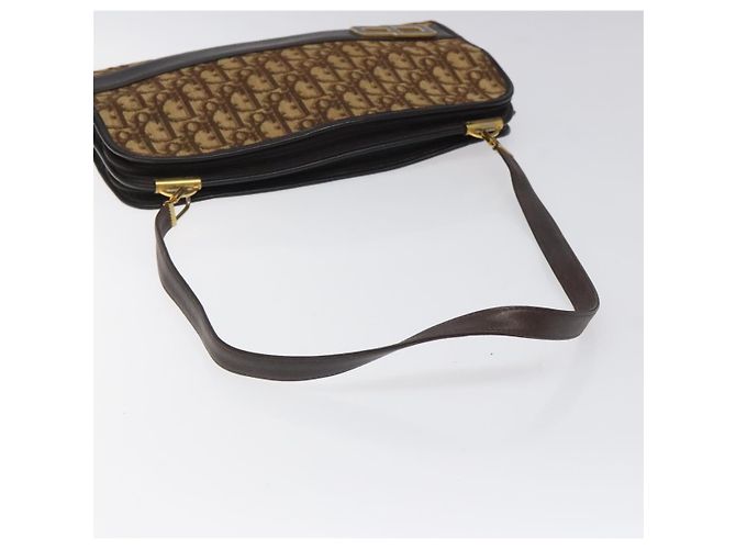 Borsa a spalla in tela Trotter Christian Dior marrone oro Auth ep8530 D'oro - vista 7