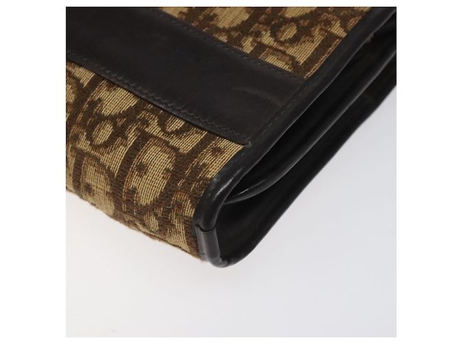 Borsa a spalla in tela Trotter Christian Dior marrone oro Auth ep8530 D'oro - vista 9